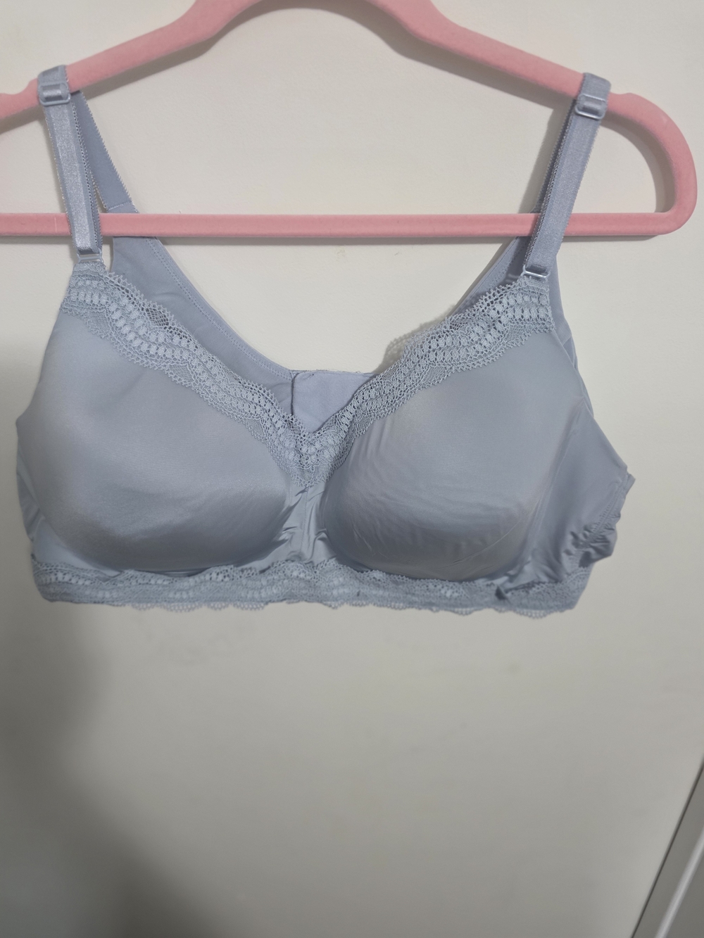 Torrid 44 C Light Blue Lace Trim Wireless Bra